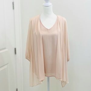 Anthropologie 3/4 Sleeve 100% Silk Chiffon Blouse